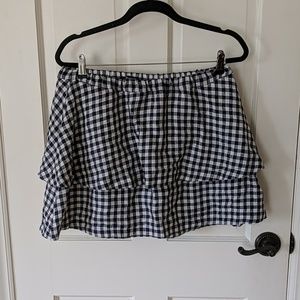 Tiered Gingham Ruffle Skirt